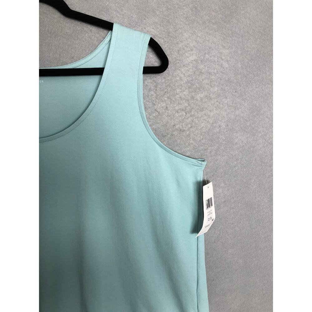 EILEEN FISHER cotton Tank Top in Pool aqua blue NWT - Picture 2 of 8